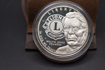 2017 P Lions Club International Silver Proof Coin %90 Silver