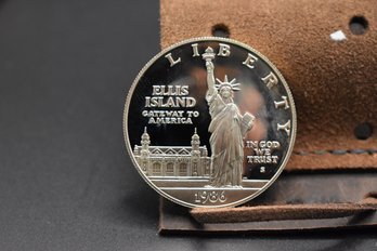 1986 S Statue Of Liberty Ellis Island One Dollar Proof Coin %90 Silver