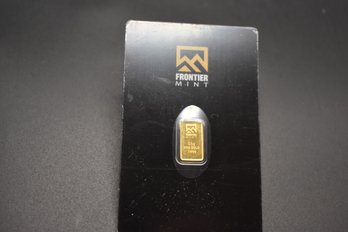 Frontier Mint .5 Gram Pure 24K Gold Bar .999