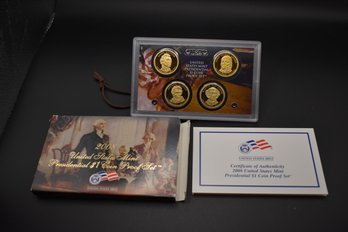 2008 US Mint Proof Presidential Dollar 4 Coin With COA