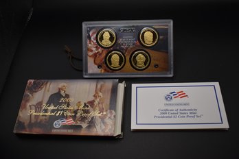 2009 US Mint Proof Presidential Dollar 4 Coin With COA