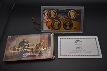 2010 US Mint Proof Presidential Dollar 4 Coin With COA
