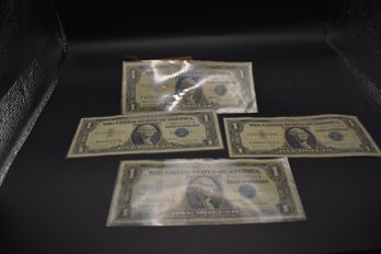 4 Pack 1 Dollar Silver Certificate Notes 1 Is A Star Note