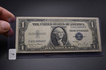 1935 D One Dollar Silver Certificate Note Almost Uncirculated