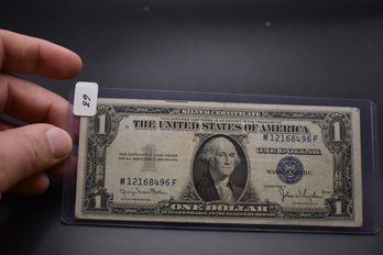 1935 D One Dollar Silver Certificate Note Almost Uncirculated