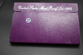 1992 S US Mint Proof Set With COA