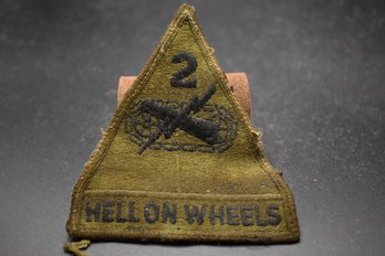 Vintage WW2 US Army 2st Armored Division Patch 'Hell On Wheels'