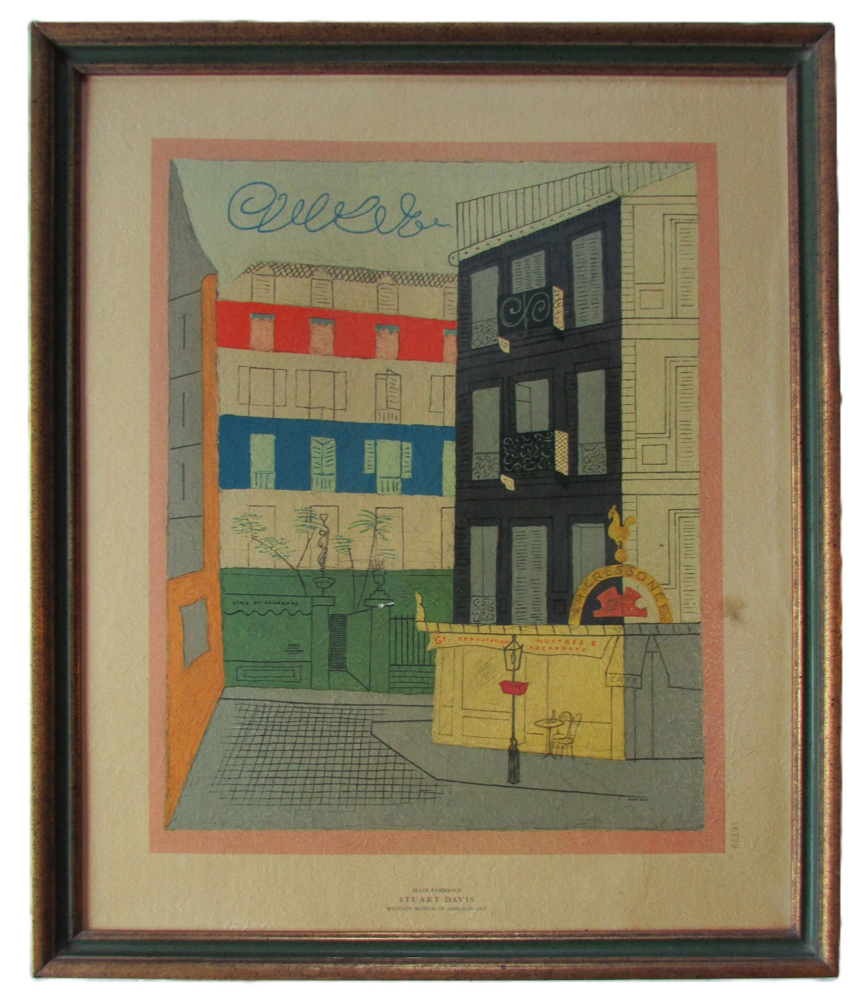 Vintage STUART DAVIS Print, Colorful 