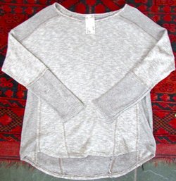 Vintage BLU-PEPPER Brand, Knit PULL-OVER, RAGLAN Long Sleeves, Pieced Raw Edge Details