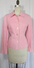 Vintage LAUREN RALPH LAUREN Brand, LINEN Woven FASHION Jacket, Long Sleeve, Fully Lined, Button Front