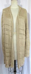 Vintage POLO RALPH LAUREN Brand, Loose Knit CARDIGAN SWEATER, Long Sleeves, Long Length, Sz L