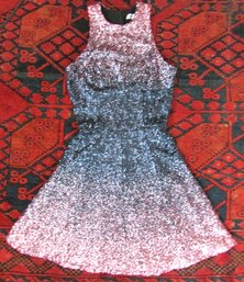 Vintage DRESS The POPULATION Brand Dress, Stretch SEQUIN Fabric, OMBRE Pattern, Sleeveless, Invisible Zipper