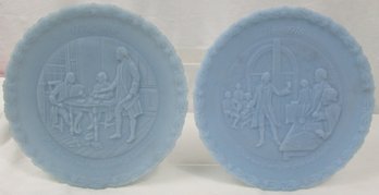 Set Of 2! Vintage FENTON Brand, Bicentennial Commemoratives, General Federation Of Women's Clubs, Appx 7.5'