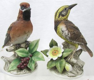 LOT Of 2! Vintage ANDREA By SADEK Brand, Decorative BIRD Figurines, Appx 5.5'