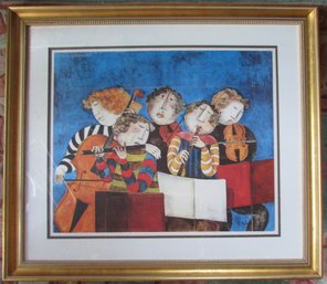 Vintage G. RODO BOULANGER Print, 'THE PRELUDE,' Aprox 34' X 29.5,' Metallic GOLD Frame