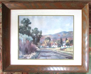 Vintage R. LAKE Print, Countryside PASTORAL Scene, Earth Tones, Appx 29.5' X 24,' Nicely Framed