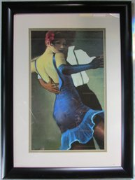 Contemporary BILL BRAUER Print, 'HARVEST MOON,' Black Frame, Appx 22.5' X 17,' Stylish Frame
