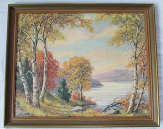 Vintage WILLIAM RALPH WATSON Print, 'AUTUMN FOLIAGE,' Appx 22' X 18,' Framed