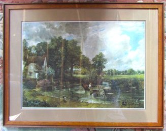 Vintage JOHN CONSTABLE Print, 'THE HAY WAIN,' Appx 34' X 26.5,' Simple Frame