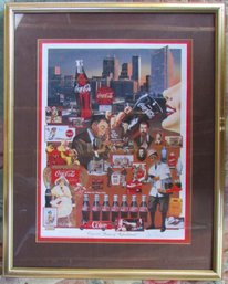 Vintage PAUL MILLER Limited Edition Print, 'THE HISTORY OF COCA COLA,' Appx 30' X 24,' Nicely Framed