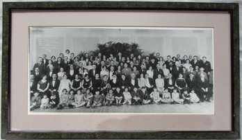 Antique GROUP Photograph, GOLDEN WEDDING ANNIVERSARY 1926, Appx 25' X 14.5,' Simply Framed