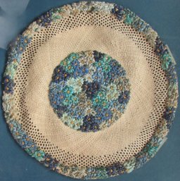Vintage Hand Made NEEDLEWORK, Dimensional FLOWER Design, Intricate Detail, Appx 17' X 16.5,' Simply Framed