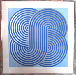 Signed CR ROSSBACH, Limited Edition 9/20, Geometric MODERNIST Design, Appx 35' X 35,' Silver Tone Metal Framed