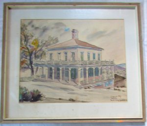 Signed CECIL WRAY GOODCHILD, Original WATERCOLOR On Paper, The MACKAY HOUSE, Appx 30.5' X 26.5,' Nicely Framed
