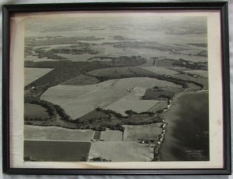 Vintage FRED THOMAS AERIAL Photograph, 'ANCHORAGE FARM,' Appx 17' X 13,' Simply Framed