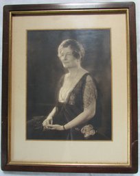 Vintage PORTRAIT Photograph, Society Lady, Circa 1940s? Appx 13' X 10,' Nicely Framed