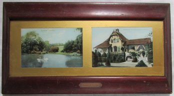 Vintage ANDENKEN An DORTMUND Prints, Rural Pastoral Scenes, Appx 15' X 8.5,' Interesting Double Frame