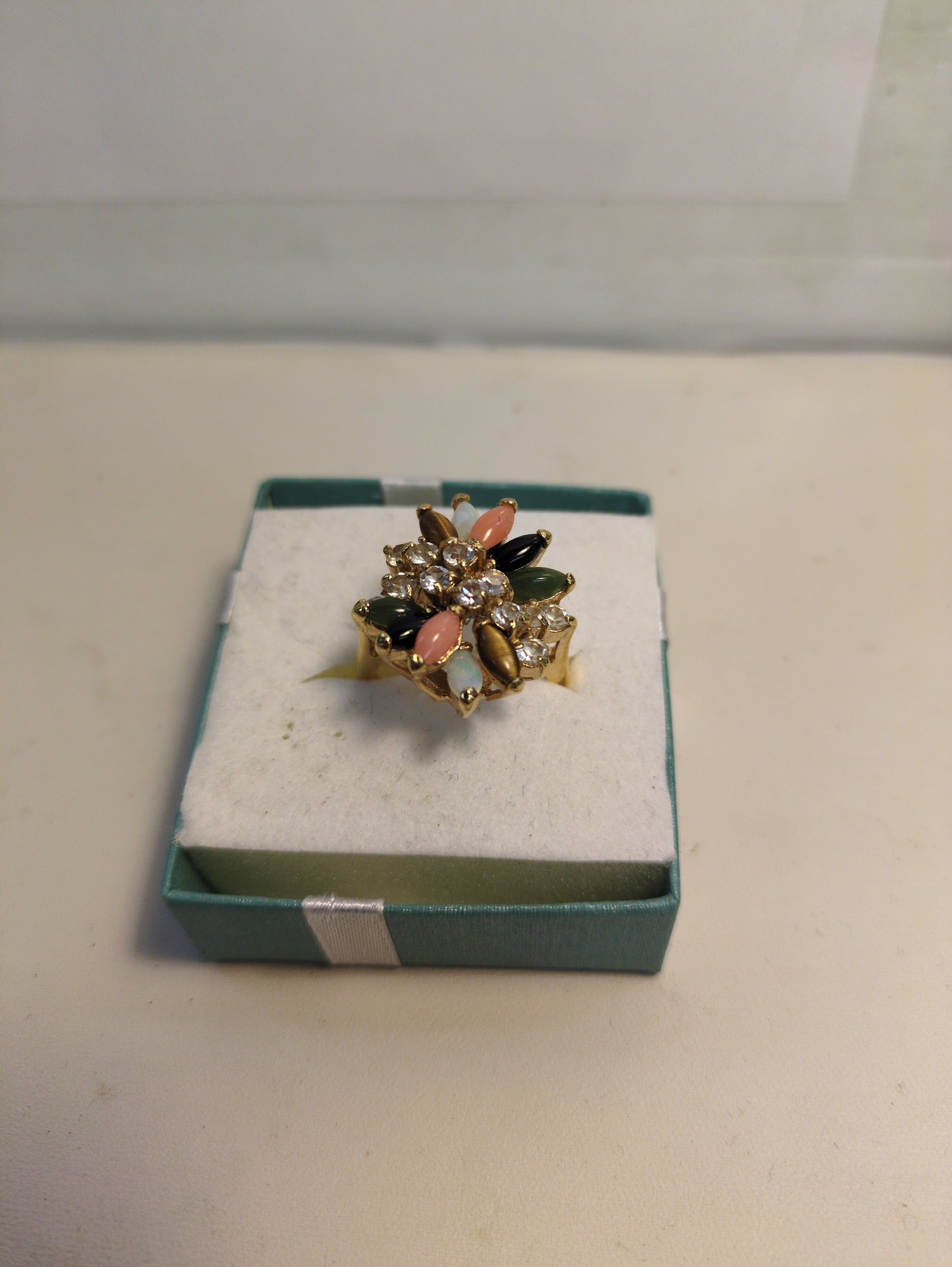 14 Karat Gold Plated Multi Stone Ring