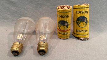 4 Vintage Edison Mazda Light Bulbs