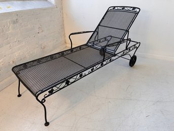 Woodard Black Painted Cast Iron Chaise Lounge