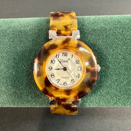 NEW Ladies Vintage Vivani Imitation Tortoise Shell Watch