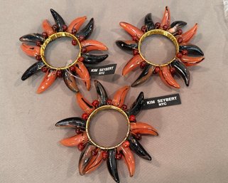 12 Kim Seybert Simulated Horn Napkin Rings