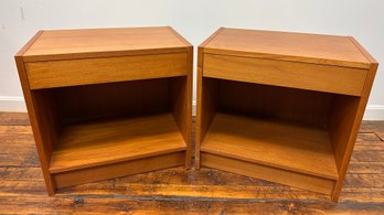 Pair Of Danish Modern Teak Nightstands