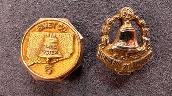 Pair 10K Yellow Gold Service Pins