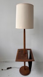 Mid-Century Laurel Walnut Floor/Table Lamp With Magazine Rack  Circa 1950s