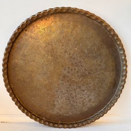 44' Moroccan Brass Decorated Tray, Wall Hanging Charger