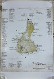 Marine Disasters Of Block Island Poster, Glossy Reproduction From Original