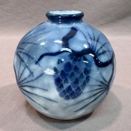 Camille Tharaud For Limoges Blue And White Porcelain Vase