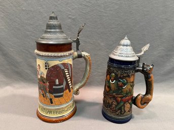 2 German Beer Steins
