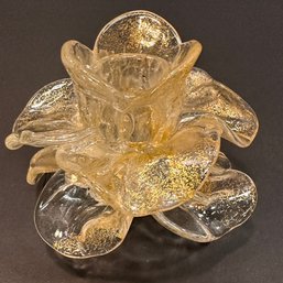 Italian Murano Floral Form Candle Holder