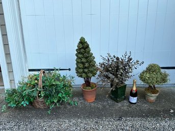4 Faux Artichoke Eucalyptus Greens Topiaries