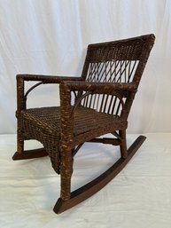 Diminutive Child's Wicker Rocking Chair