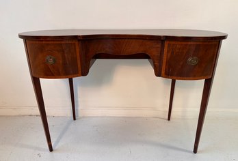 Hepplewhite Style Inlaid Mahogany Kidney Shaped Writing Desk