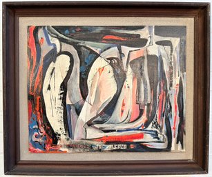 Attributed To Elizabeth H. Frisch (CT/MA, 1910-1980) Abstract Composition #2, Oil On Board