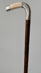 Gorham Sterling Silver, Bone And Bamboo Cane