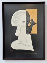 Kaoru Kawano (Japanese, 1916-1965) Little Bird Woodblock Print